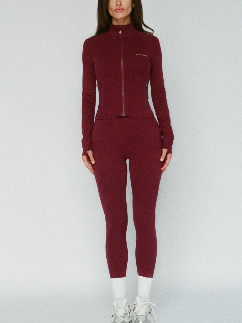 Layere Women's Burgundy ORGANIC COTTON JACKET - Picture 7 of 7